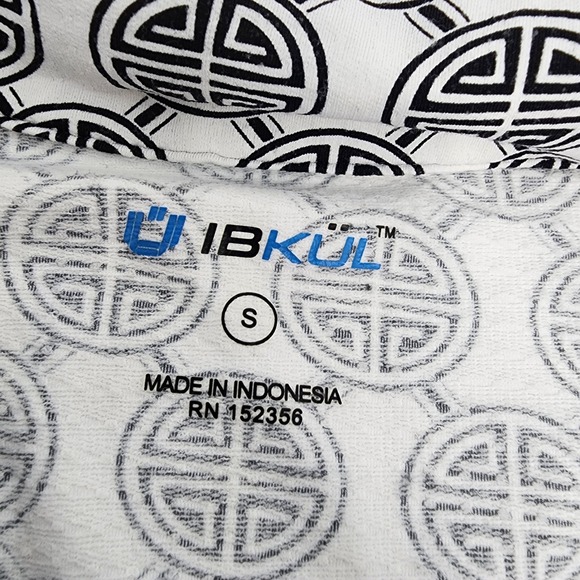 IBKUL Top Women's Small Long Sleeve Pullover Half Zip Black White - Picture 4 of 6